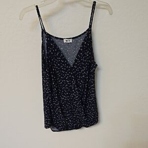 Women's Navy Floral Tank Top